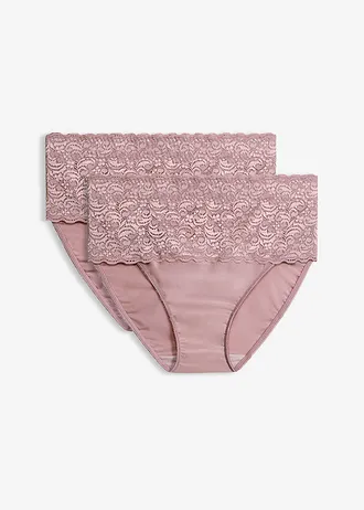 Lot de 2 slips sculptants, maintien fort • 2x bois de rose • Boutique bonprix