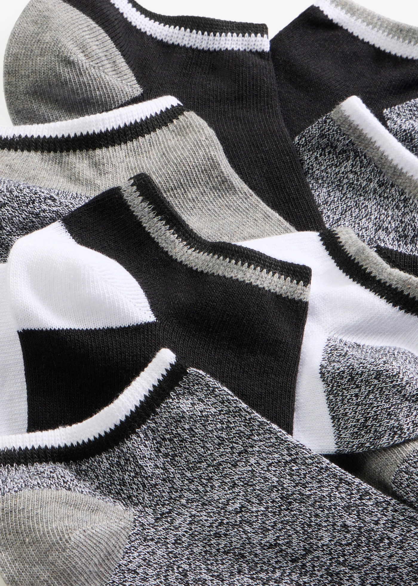 Skarpetki do sneakersów z bawełną organiczną (7 par) • czarny+j.szary melanż+szary melanż+biały • sklep bonprix