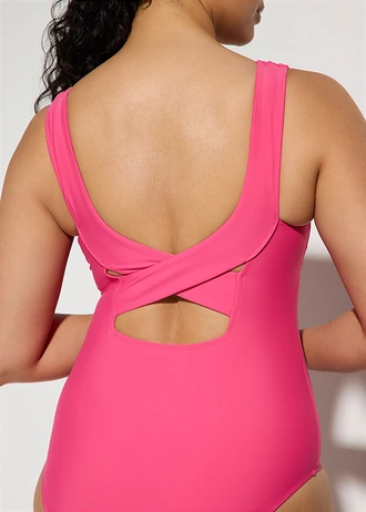 Medium corrigerend badpak met V-hals • pink • bonprix online shop
