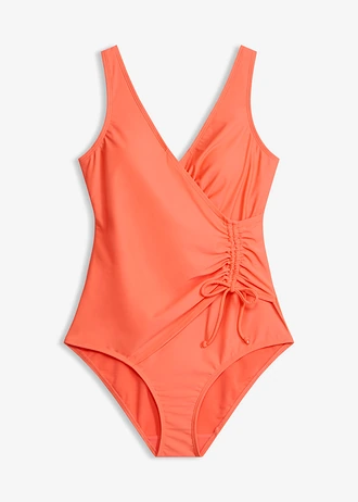 Corrigerend badpak met plooitjes, licht corrigerend • koraal • bonprix online shop