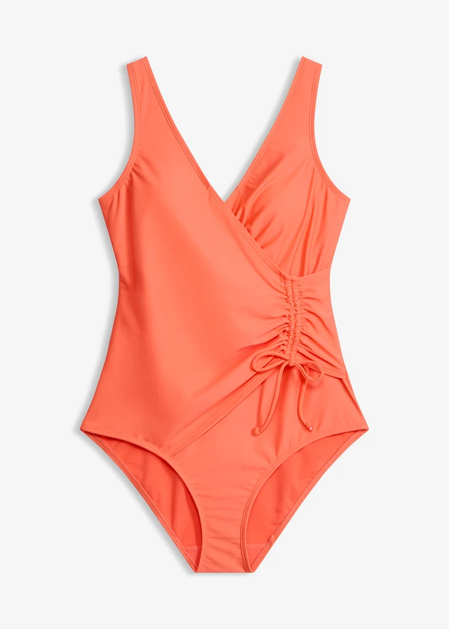 Corrigerend badpak met plooitjes, licht corrigerend • koraal • bonprix online shop
