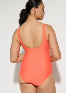 Maillot 1 pièce sculptant à fronces, maintien léger • corail • Boutique bonprix