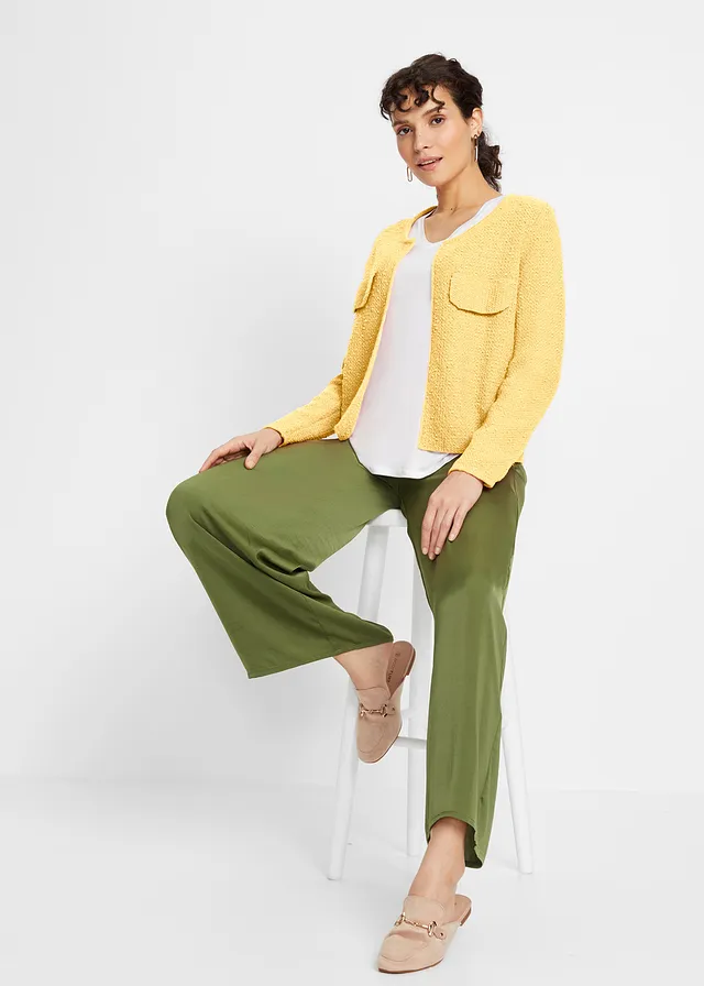 Bouclé vest, Kleur: lichtgeel