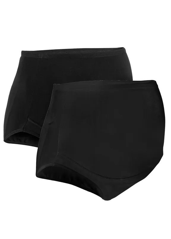 Lot de 2 slips de grossesse en coton • 2x noir • Boutique bonprix