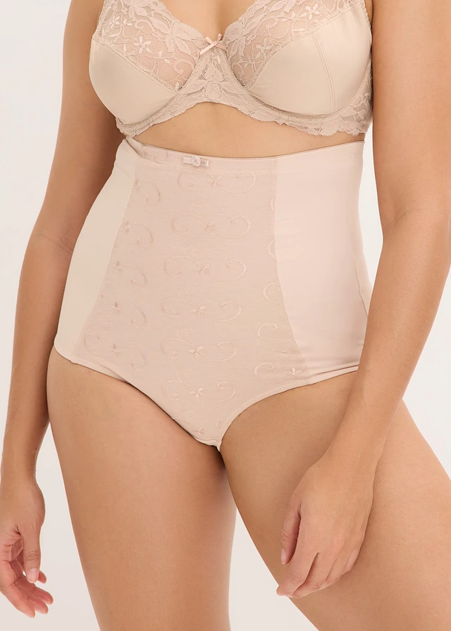 Slip sculptant maintien fort, taille haute, avec broderies • beige • product-page.page-title-suffix