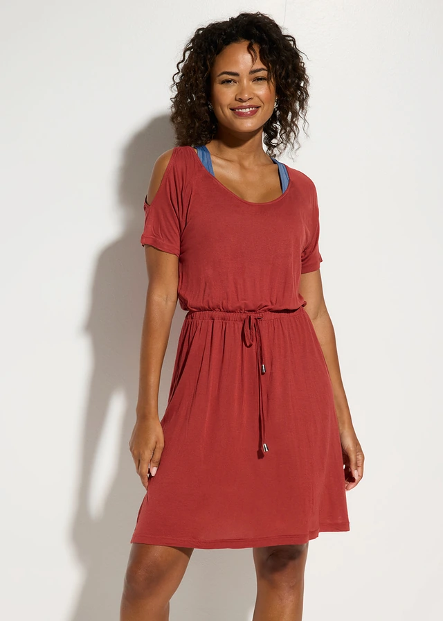 Strandjurk van fijne viscose • bruin • product-page.page-title-suffix