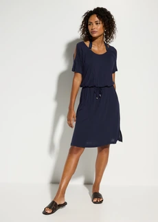 Robe de plage en viscose fine, Couleur: bleu foncé
