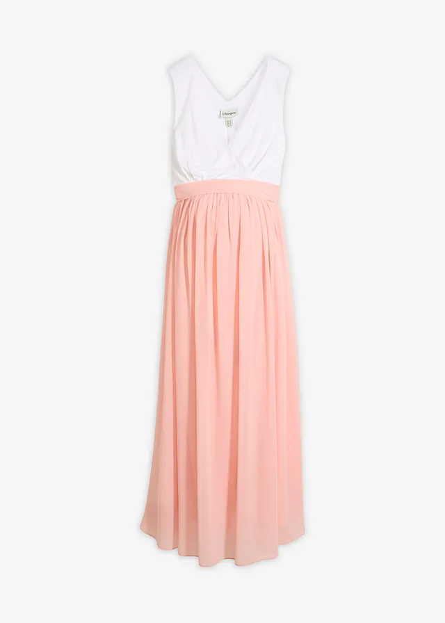 Robe de grossesse et d’allaitement élégante • blanc-rose bonbon • Boutique bonprix