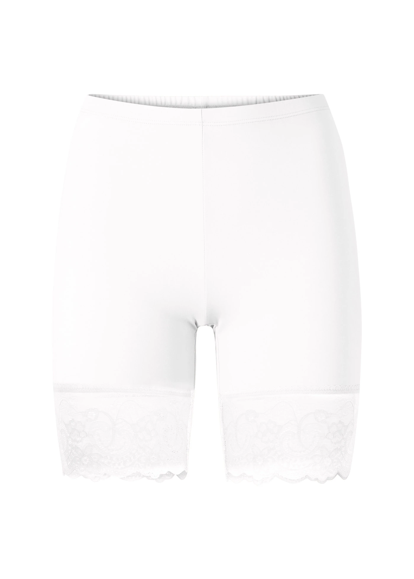 Niet schurende biker short van polyamide met kant aan de pijpjes • wit • bonprix online shop