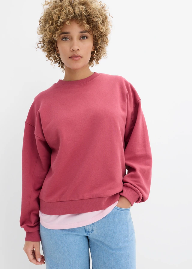 Sweat oversize 100% coton, Couleur: rouge