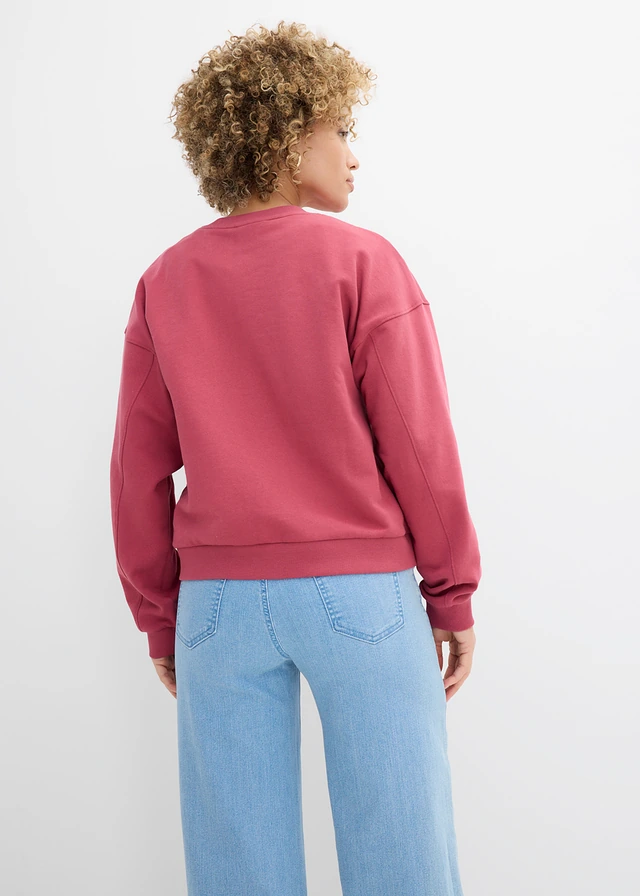 Oversized sweatshirt van puur biologisch katoen, Kleur: rood