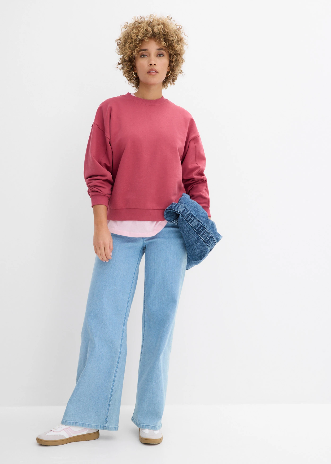 Bluză casual oversize din bumbac organic 100% • roșu • magazin bonprix