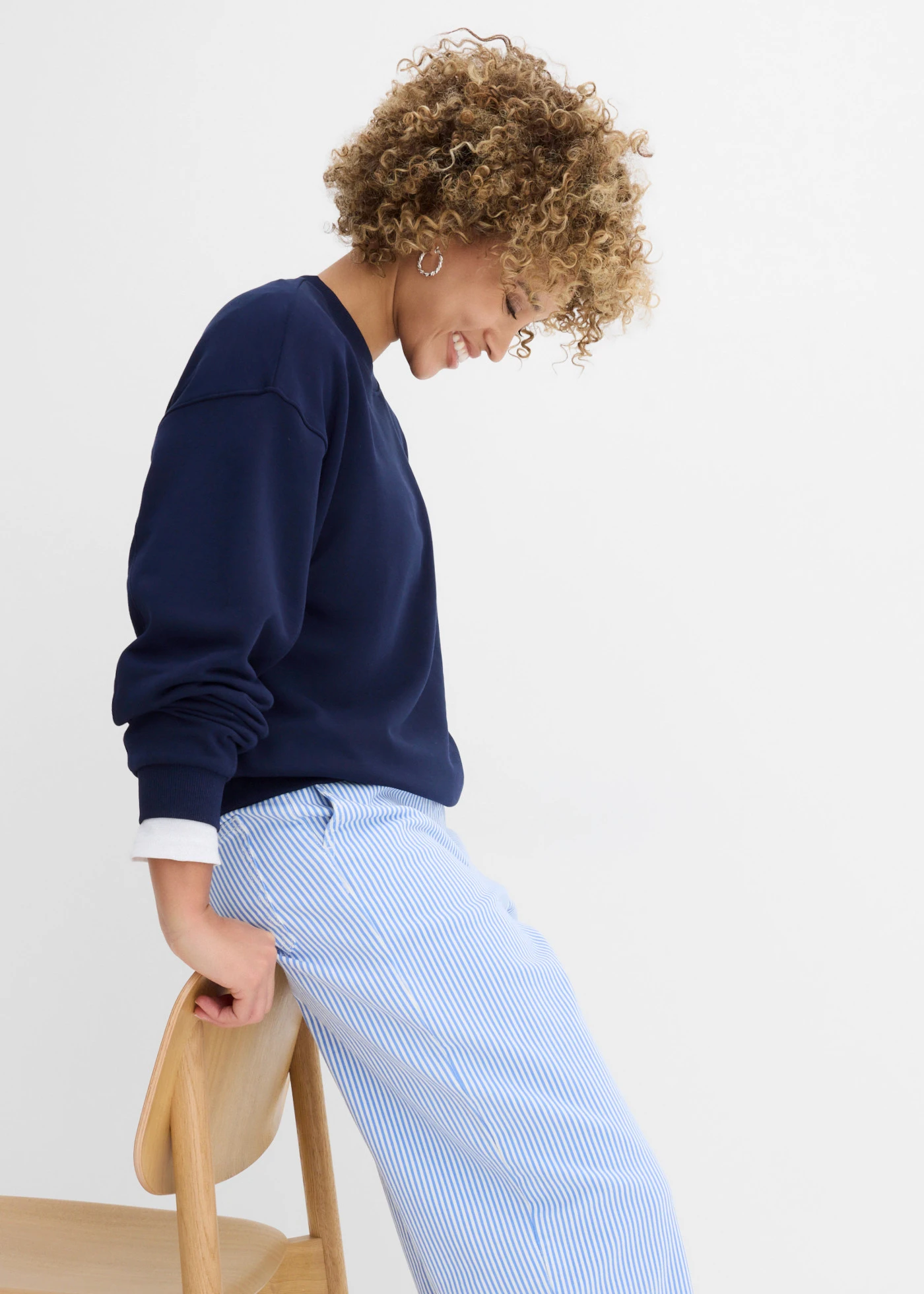 Bluza oversize z czystej bawełny organicznej • granatowy • sklep bonprix