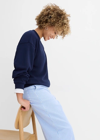 Bluza oversize z czystej bawełny organicznej • granatowy • sklep bonprix