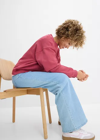 Oversize mikina z čisté organické bavlny • červená • bonprix obchod