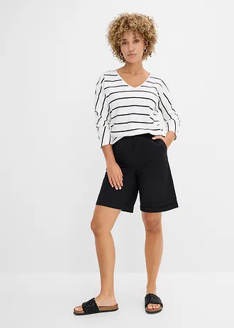 Longsleeve van puur biologisch katoen • wolwit/zwart gestreept • bonprix online shop