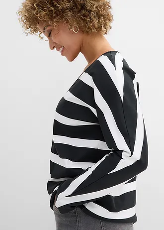 Longsleeve van puur biologisch katoen • zwart-wolwit gestreept • bonprix online shop