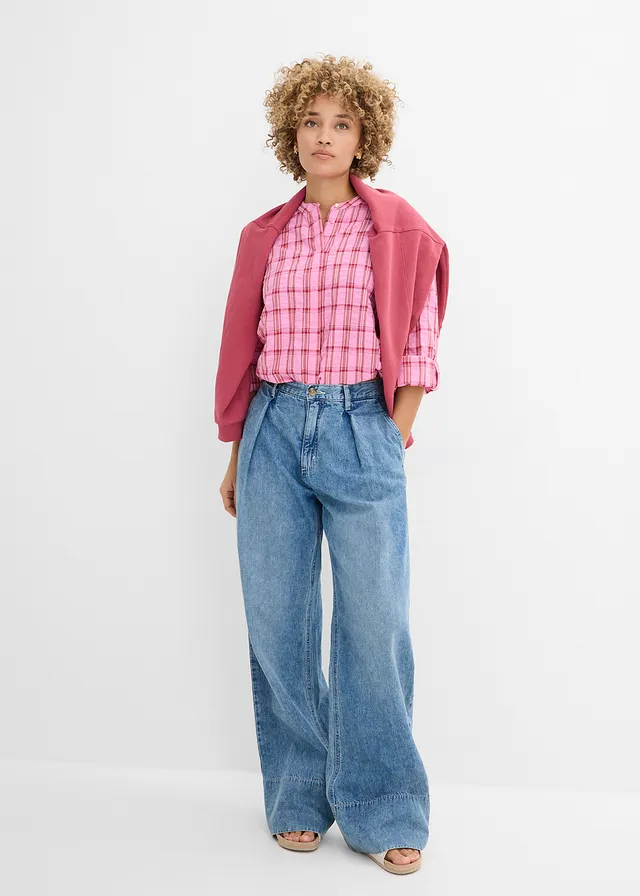 Blouse van puur katoen kristalroze