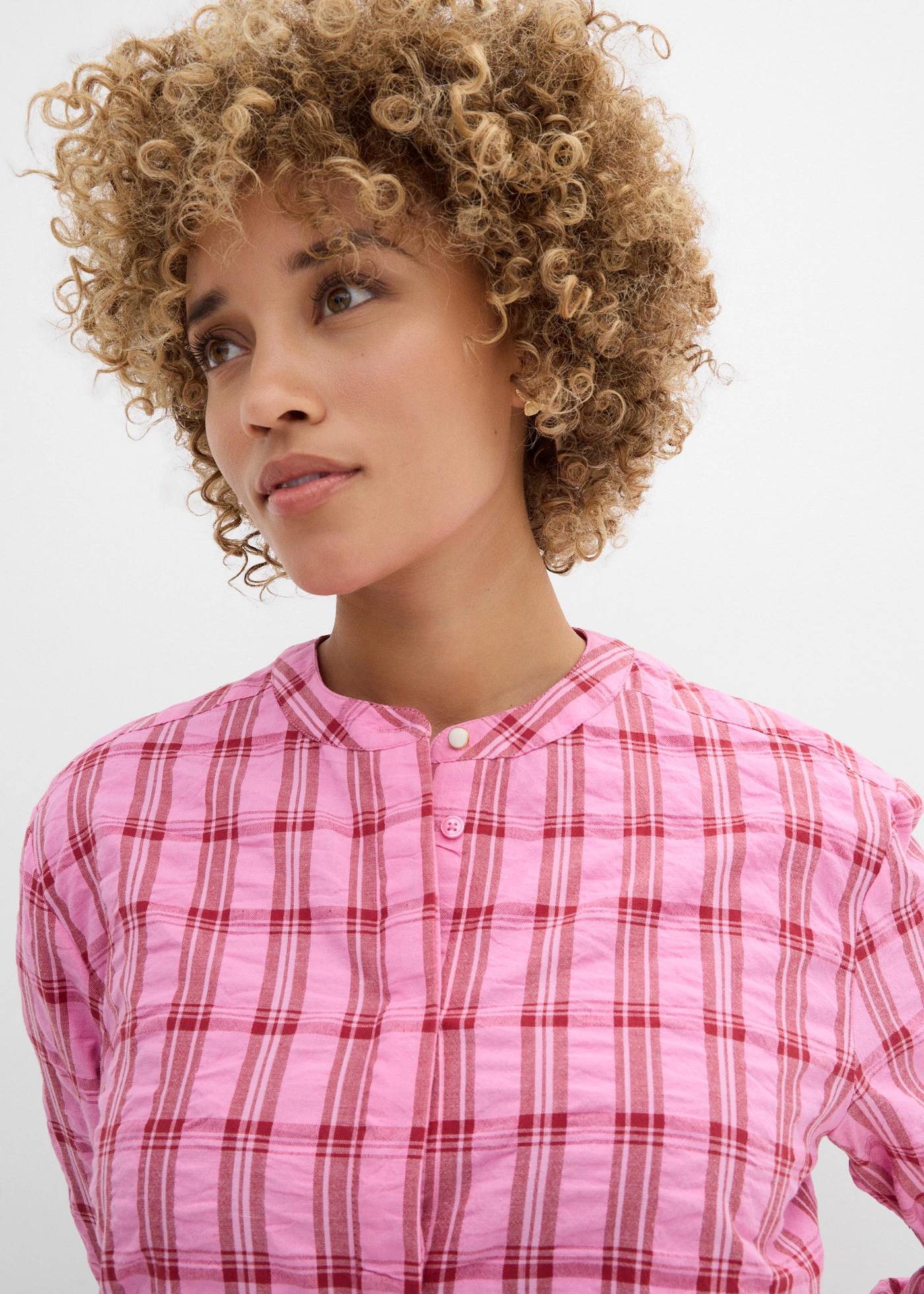 Chemisier 100% coton • rose-rouge cerise carreaux • Boutique bonprix