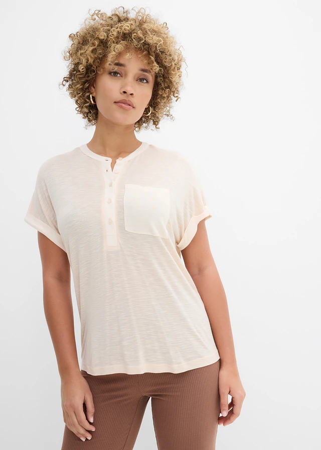 T-shirt van puur viscose • sandbeige • product-page.page-title-suffix