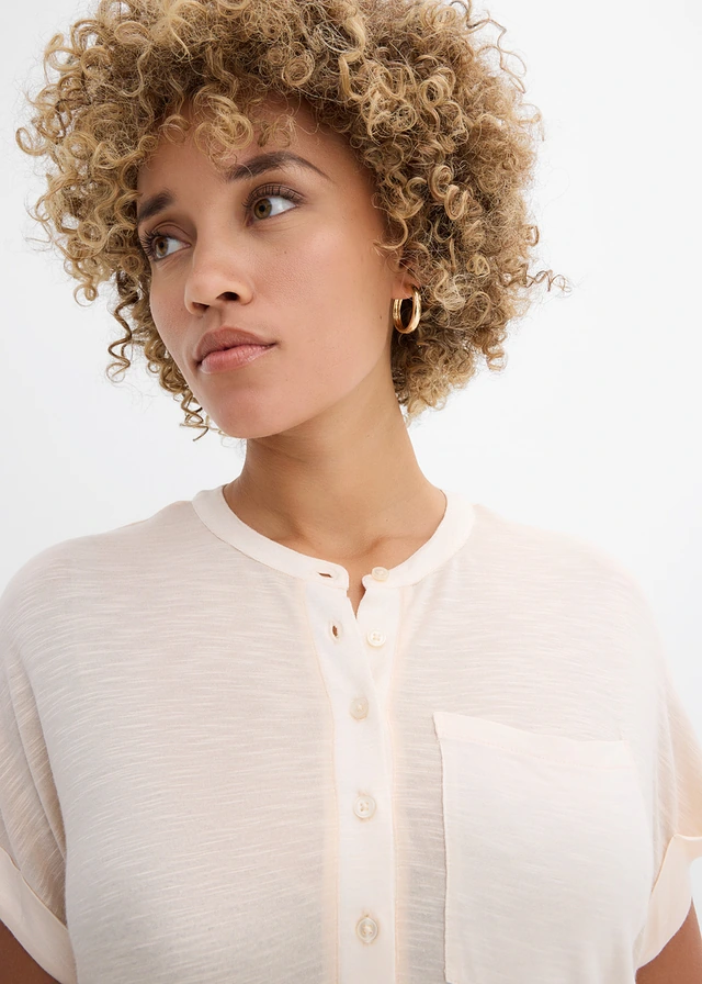T-shirt van puur viscose • sandbeige • product-page.page-title-suffix