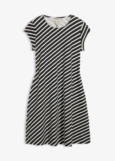 Robe cintrée en jersey, Couleur: noir-blanc nacré rayé