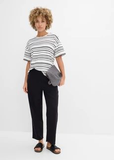 Gestreept T-shirt van puur katoen • parelwit-zwart gestreept • bonprix online shop