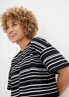 Gestreept T-shirt van puur katoen • zwart-parelwit gestreept • bonprix online shop