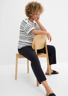 Pásikované tričko z čistej bavlny • perlovo biela-čierna pásikovaná • obchod bonprix