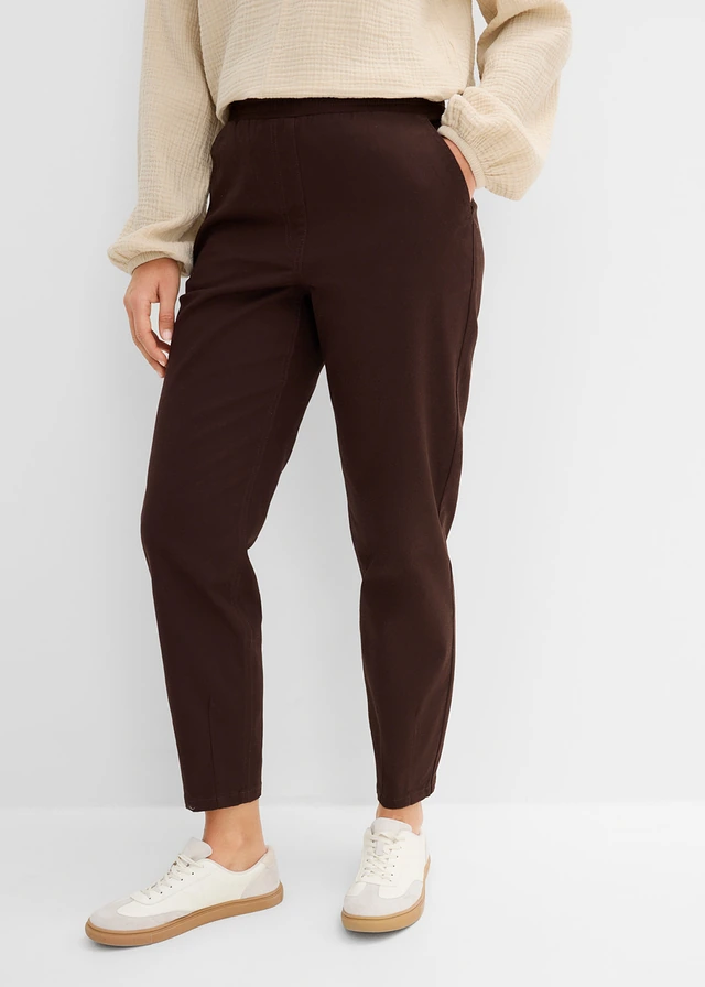 Ballonbroek van twill van een katoen-elastaanmix • donkerbruin • product-page.page-title-suffix