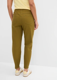 Jeansy ballonowe z diagonalu, z mieszanki bawełny i elastanu • zielony naturalny • sklep bonprix