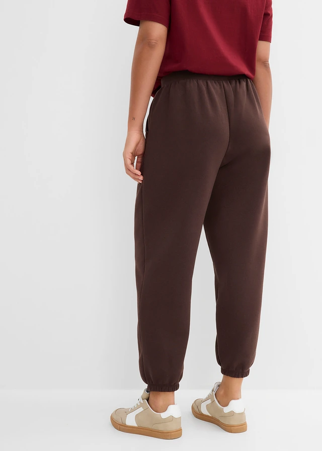 Pantalon sweat, coupe ballon, Couleur: marron foncé