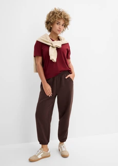 Pantalon sweat, coupe ballon, Couleur: marron foncé