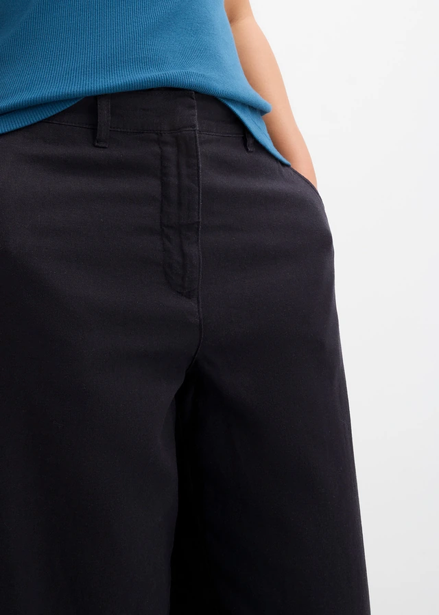 Barrel broek in een linnen-viscosemix • zwart • product-page.page-title-suffix