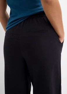 Barrel broek in een linnen-viscosemix • zwart • bonprix online shop