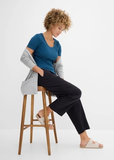 Barrel broek in een linnen-viscosemix • zwart • bonprix online shop