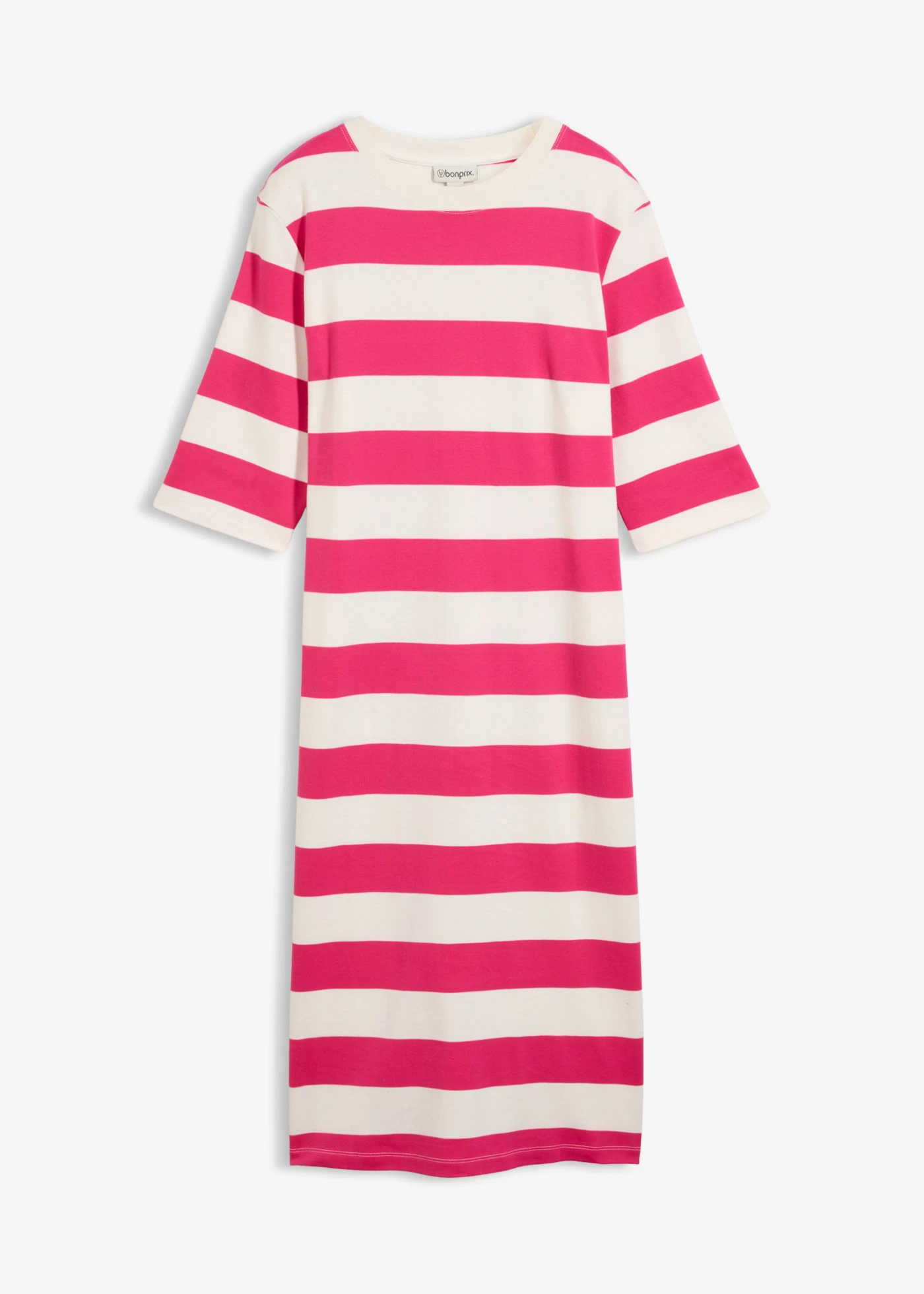 Úpletové šaty z pevného materiálu Interlock • pinklady/biela vlna pásikovaná • obchod bonprix