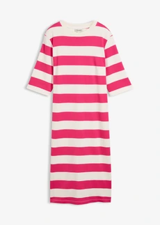 Úpletové šaty z pevného materiálu Interlock • pinklady/biela vlna pásikovaná • obchod bonprix