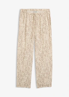 Pantaloni cu elastic și șiret în talie din viscoză fluidă