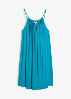 Robe fluide en jersey viscose extensible, Couleur: bleu lagon