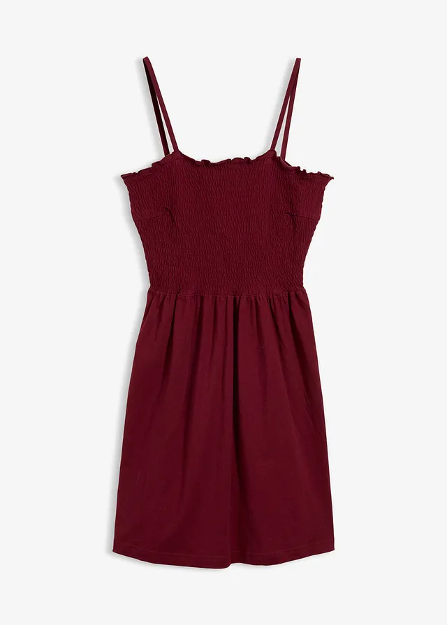 Jersey jurk van biologisch katoen • esdoornrood • bonprix online shop