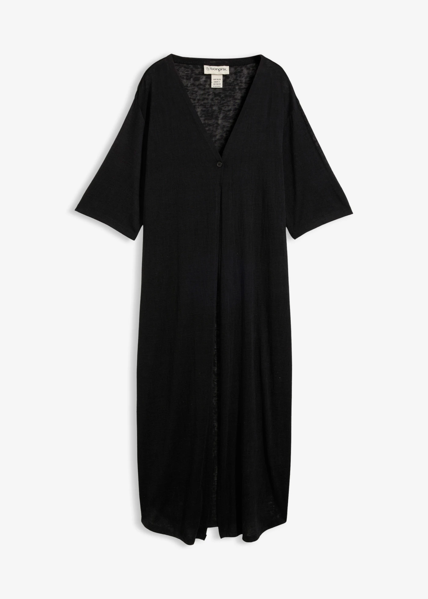 Mantou tricotat cu aspect de in • negru • magazin bonprix