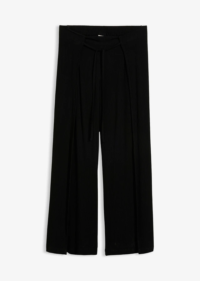 Pantalon fluide en viscose, Couleur: noir