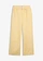 Pantalon en twill 100% coton, Couleur: jaune clair rayé