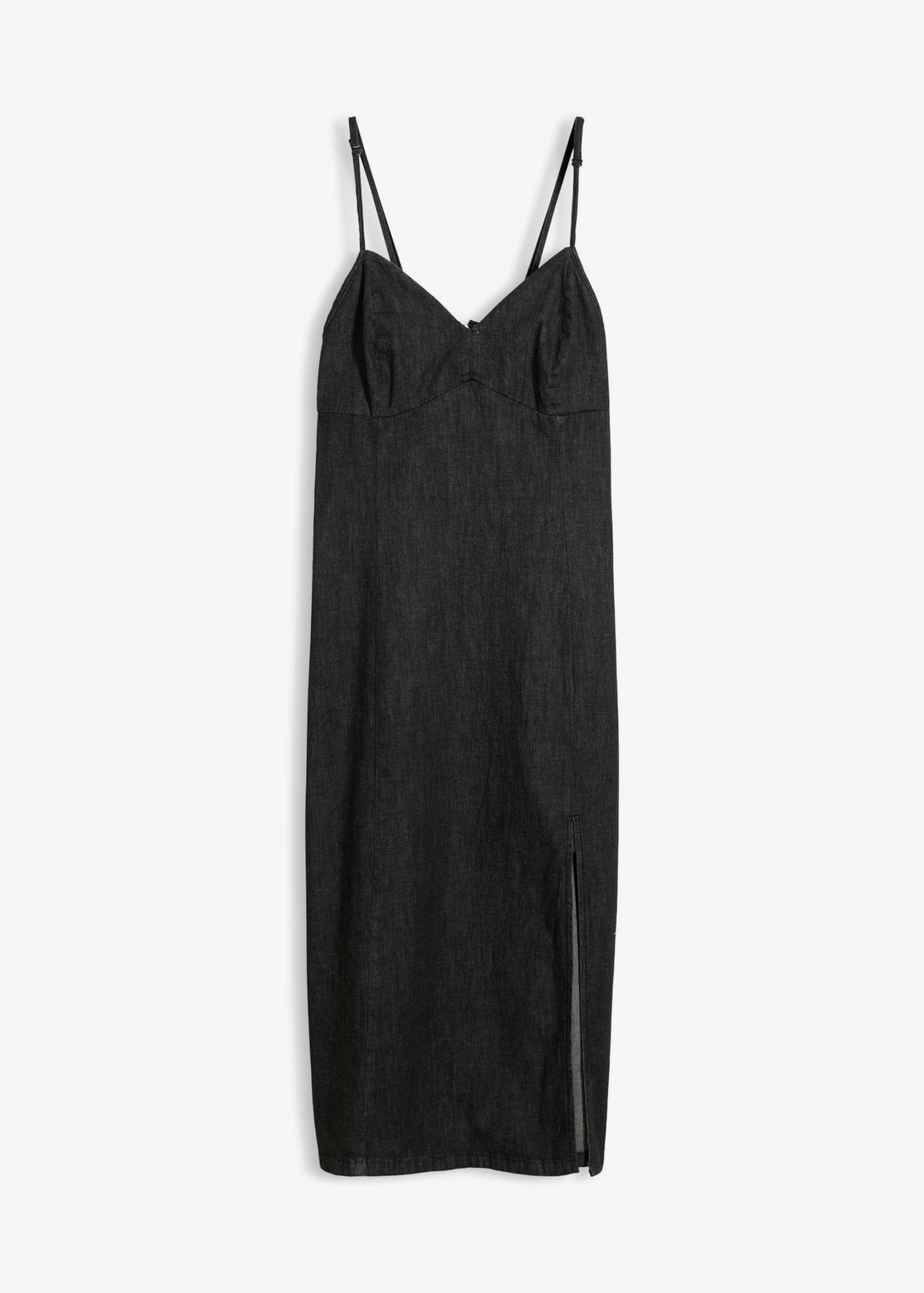 Spijkerjurk met split • zwart denim • bonprix online shop