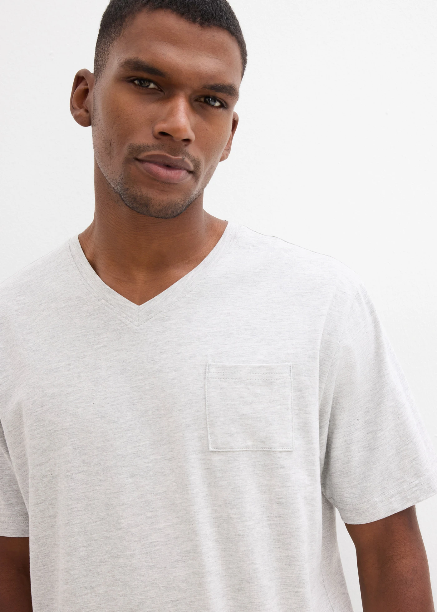 Krátké pyžamo s bavlnou (4dílná souprava) • světle šedý melír + antracitový melír • bonprix obchod