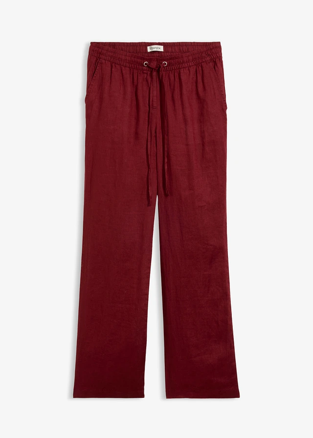 Pantalon taille élastiquée 100% lin