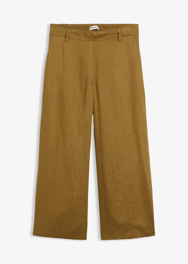 Spodnie culotte z czystego lnu