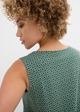 Top met elastiek • bleekgroen/mat groen gedessineerd • bonprix online shop