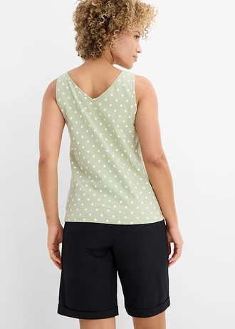 Top met knoopsluiting • lichtgroen/wit gestippeld • bonprix online shop